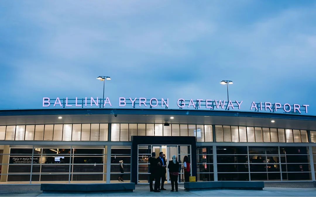 How far is Byron Bay from Ballina, Gold Coast and Brisbane airports